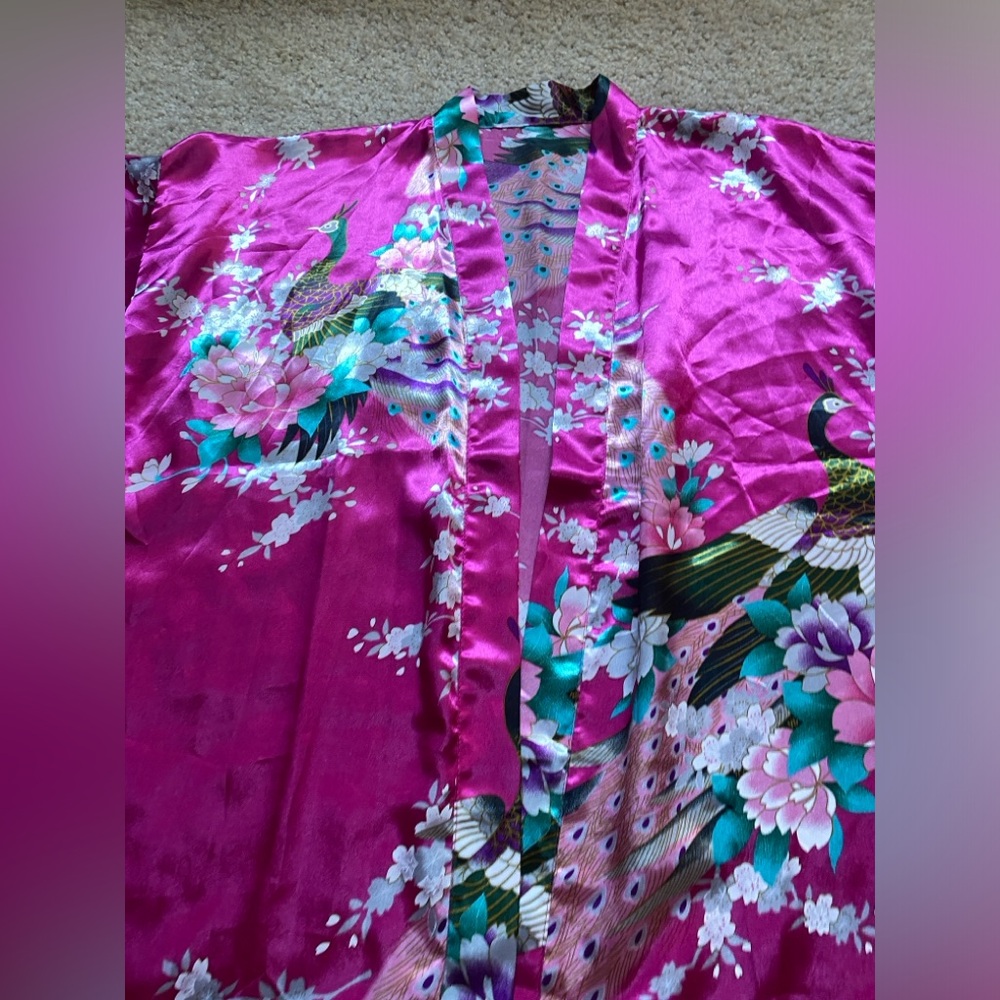 Duster, Coverup Peacock Hot Pink Barbie